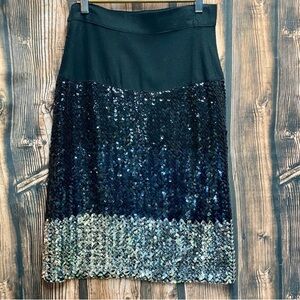 Black and Sliver Sequin Pencil Skirt for Night Out- Made in Italy 🇮🇹